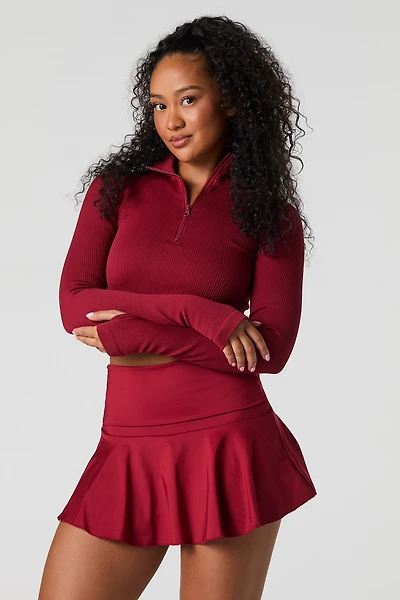 Active Piping Detail Foldover Mini Skort