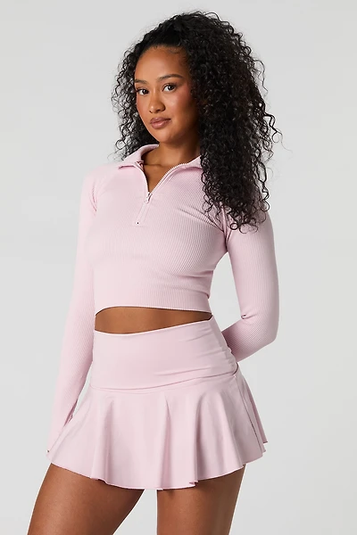 Miniskort à taille repliée avec détail passepoil Active