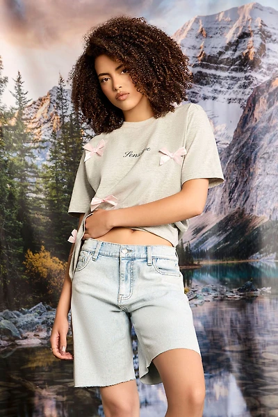 Sensitive Graphic Bow T-Shirt
