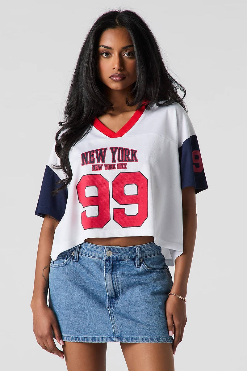 Jersey court en filet imprim