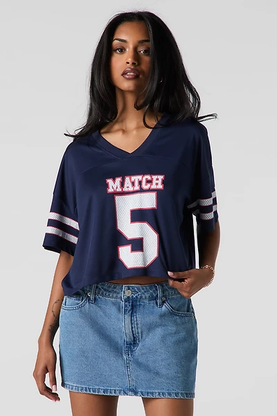Jersey court en filet imprim