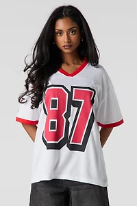 Jersey surdimensionné en filet imprimé