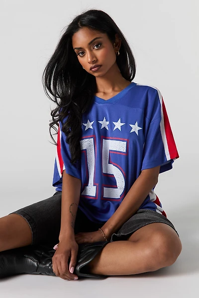 Graphic Mesh Oversized Jersey