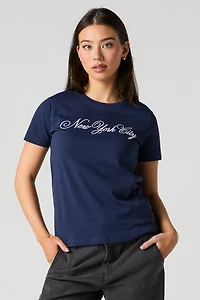 T-shirt avec motif brodé New York City