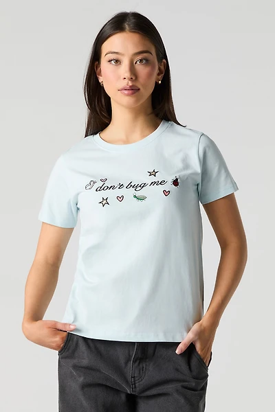 T-shirt avec motif brodé Don't Bug Me