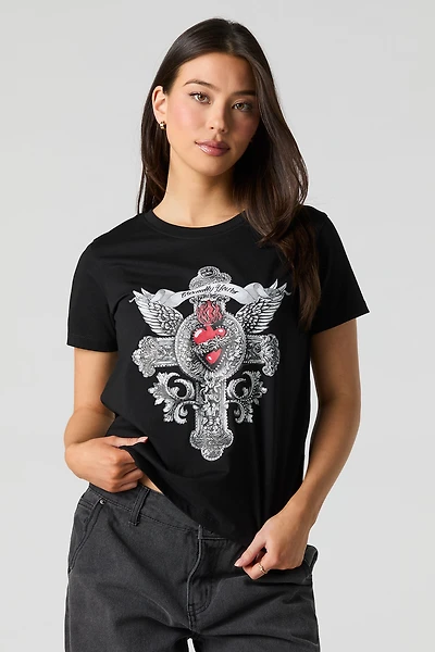 T-shirt à imprimé Eternally Yours avec pierres du Rhin
