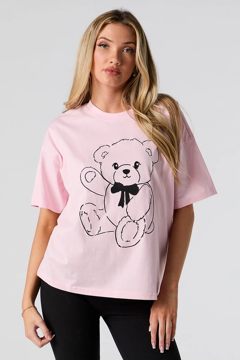 Teddy Bear Embroidered T-Shirt