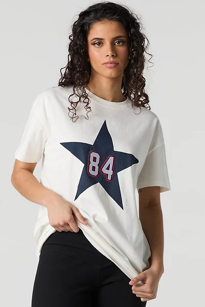 T-shirt surdimensionné avec motif brodé 84 Star