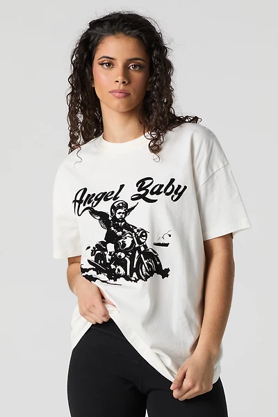 T-shirt surdimensionné à imprimé Angel Baby Flock