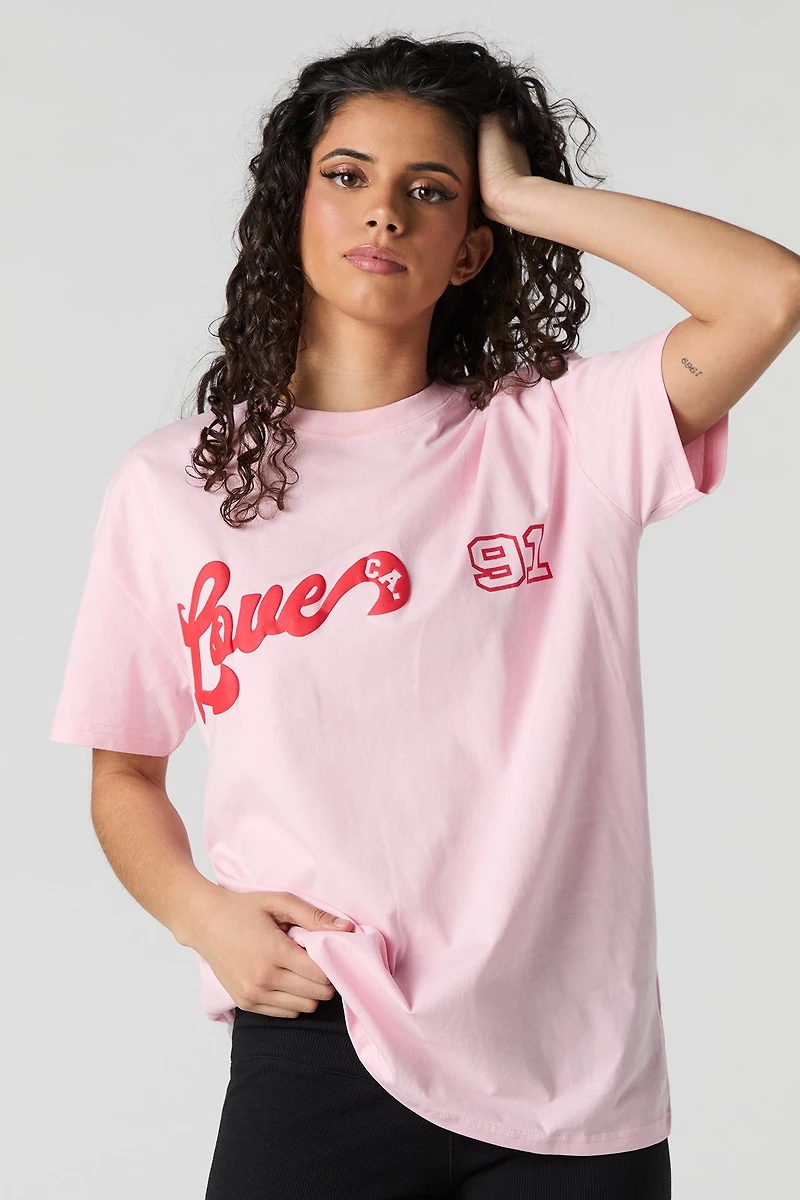 Love CA Puff Print Oversized T-Shirt