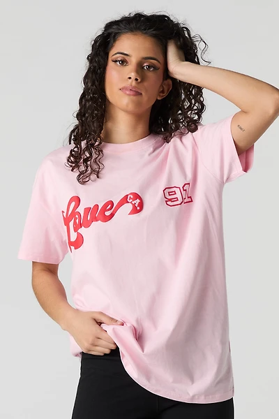 Love CA Puff Print Oversized T-Shirt