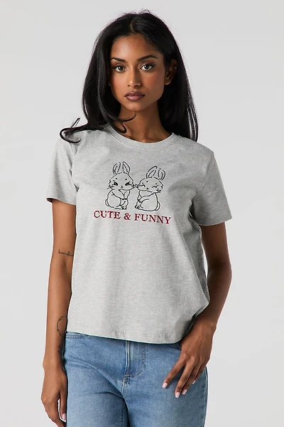 T-shirt à imprimé Cute & Funny avec pierres du Rhin