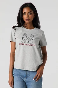 T-shirt à imprimé Cute & Funny avec pierres du Rhin