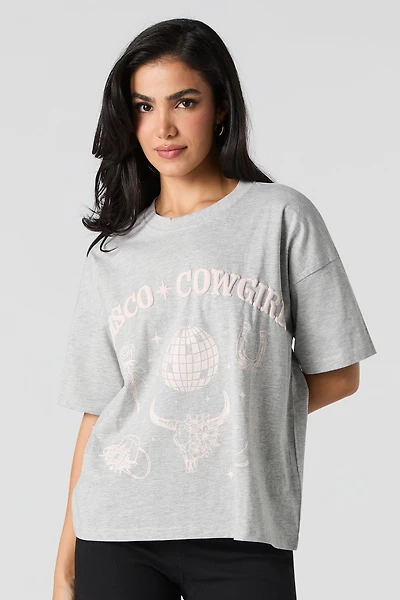 T-shirt à imprimé en relief Disco Cowboy