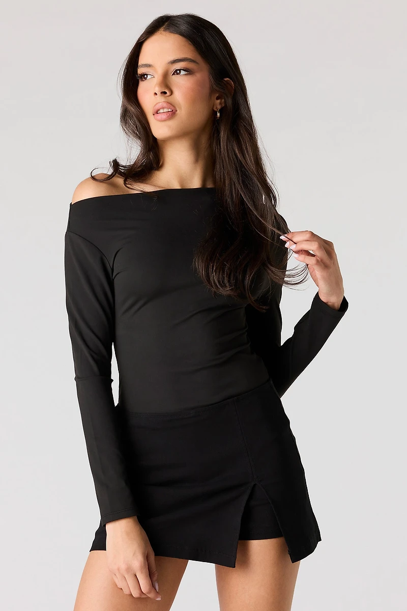 Contour Off Shoulder Long Sleeve Bodysuit