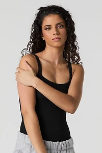 Ribbed Scoop Neck Bodysuit