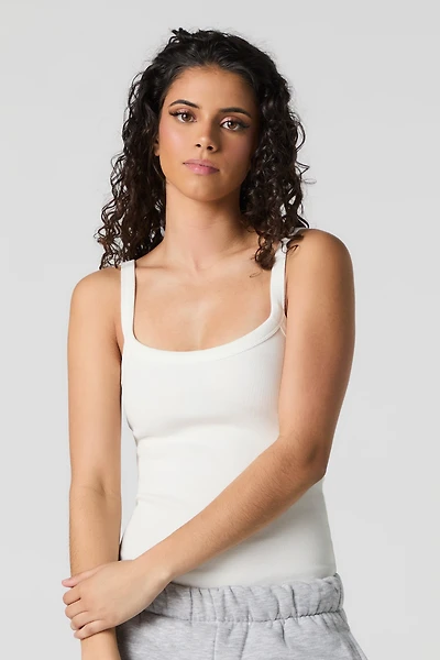Maillot côtelé à encolure dégagée