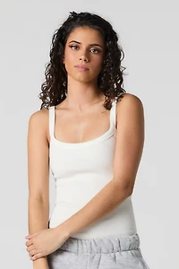 Maillot côtelé à encolure dégagée