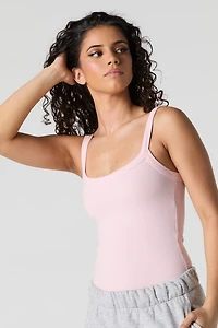 Maillot côtelé à encolure dégagée