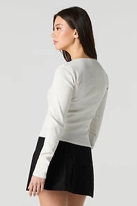 Ribbed Long Sleeve Henley Top
