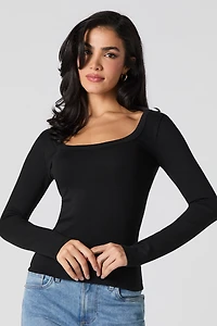 Long Sleeve Scoop Neck Top