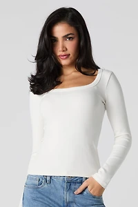 Long Sleeve Scoop Neck Top
