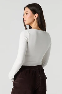 Square Neck Long Sleeve Top