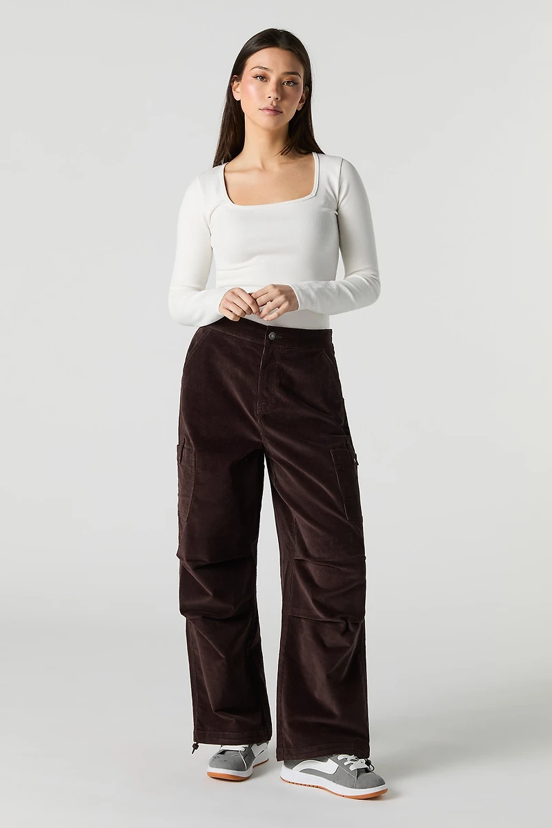Square Neck Long Sleeve Top