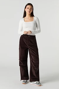 Square Neck Long Sleeve Top