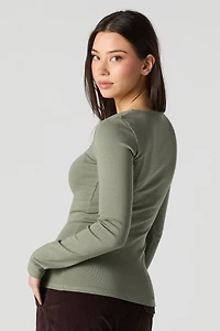 Square Neck Long Sleeve Top
