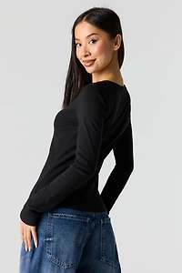 Button-Up Long Sleeve Top