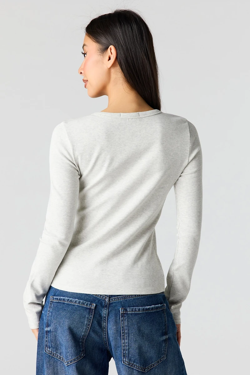 Button-Up Long Sleeve Top