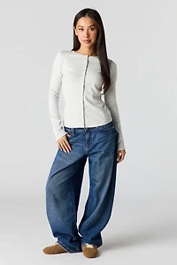 Button-Up Long Sleeve Top