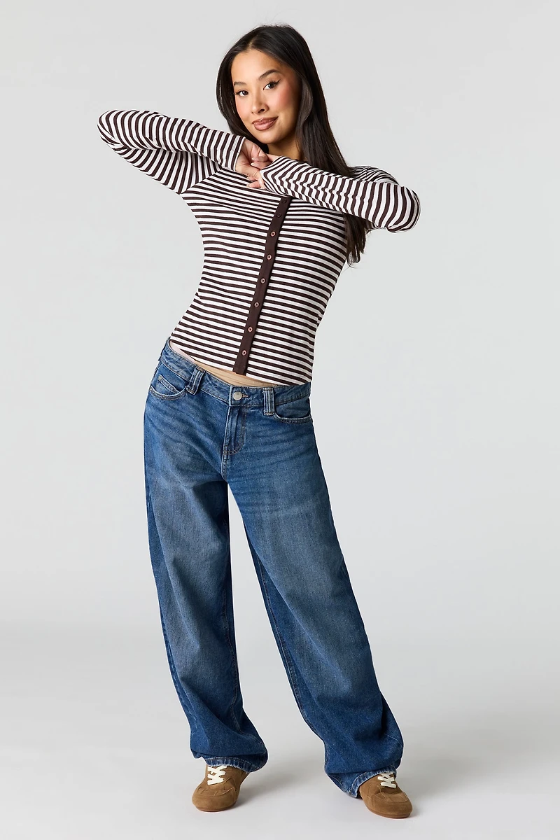 Button-Up Long Sleeve Top