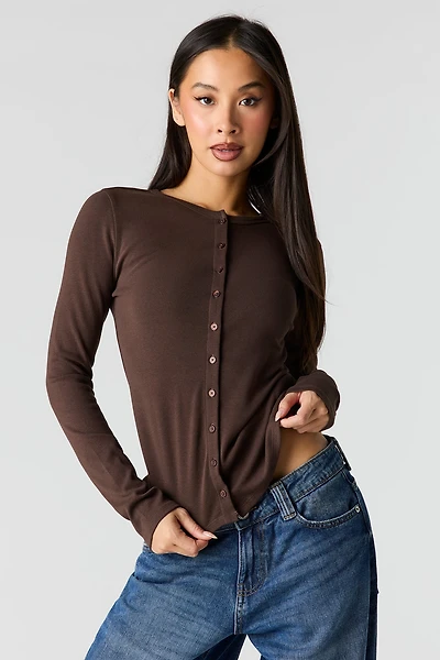 Button-Up Long Sleeve Top
