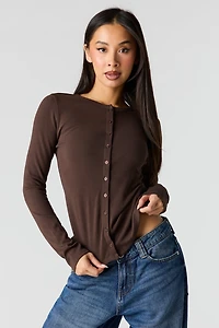 Button-Up Long Sleeve Top