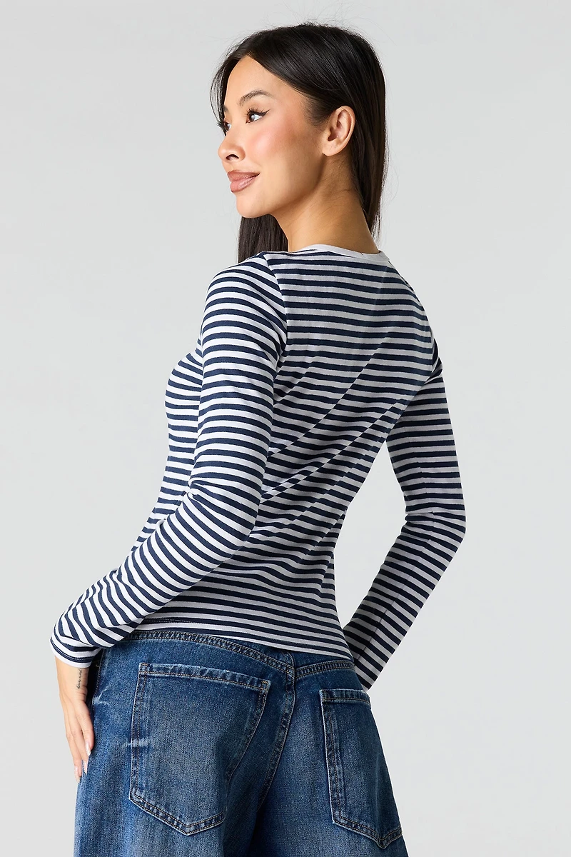 Button-Up Long Sleeve Top