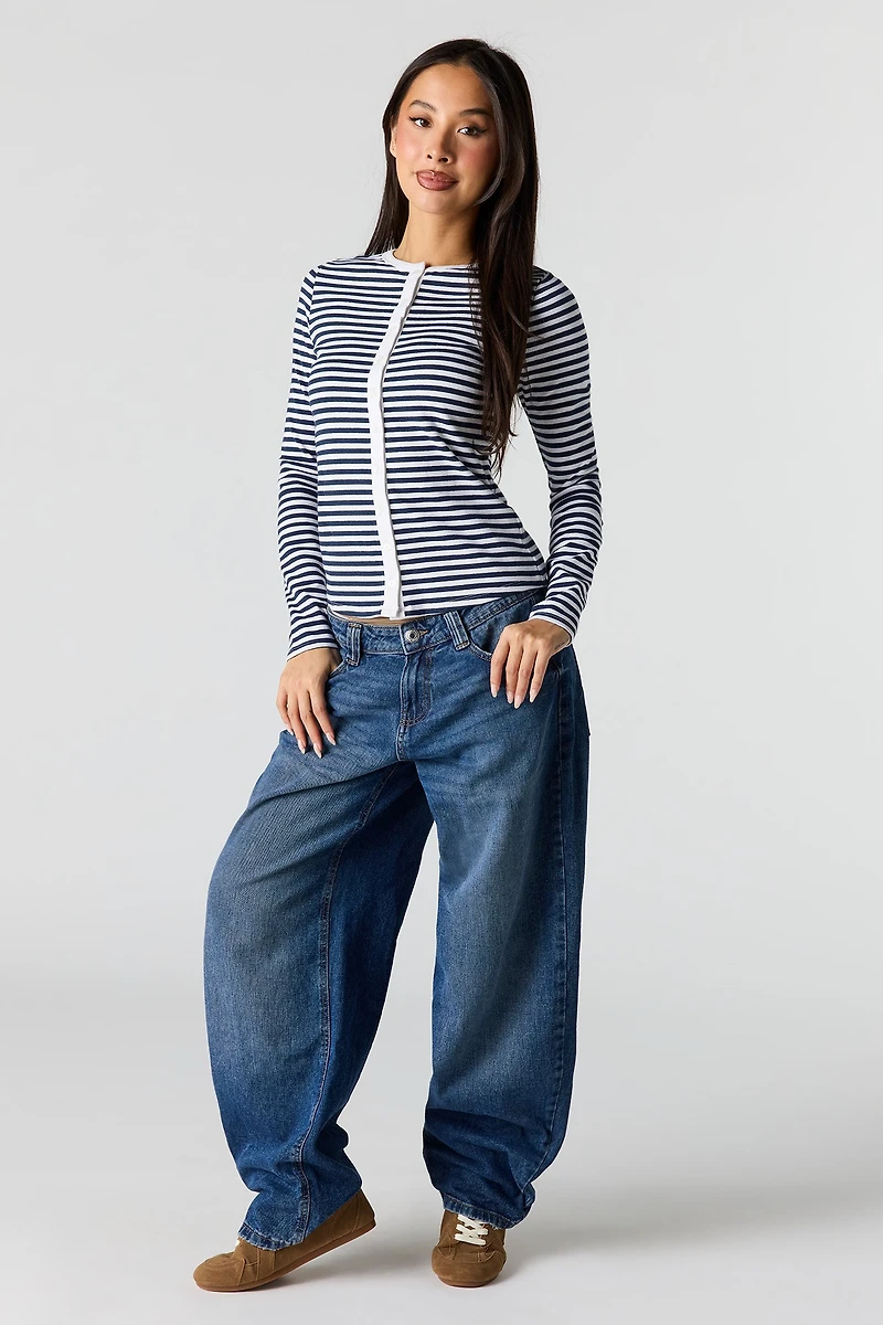 Button-Up Long Sleeve Top