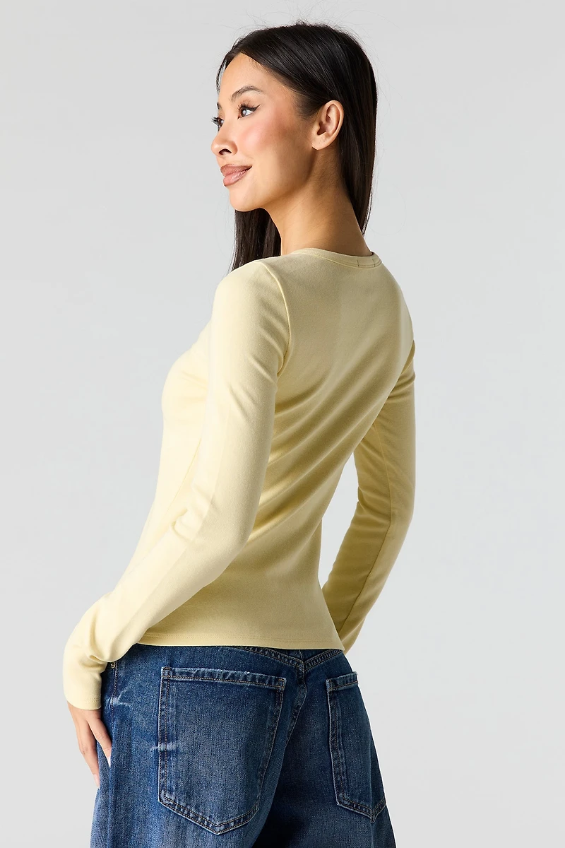 Button-Up Long Sleeve Top