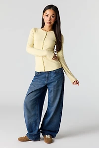 Button-Up Long Sleeve Top