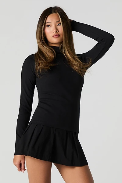 Mock Neck Long Sleeve Top