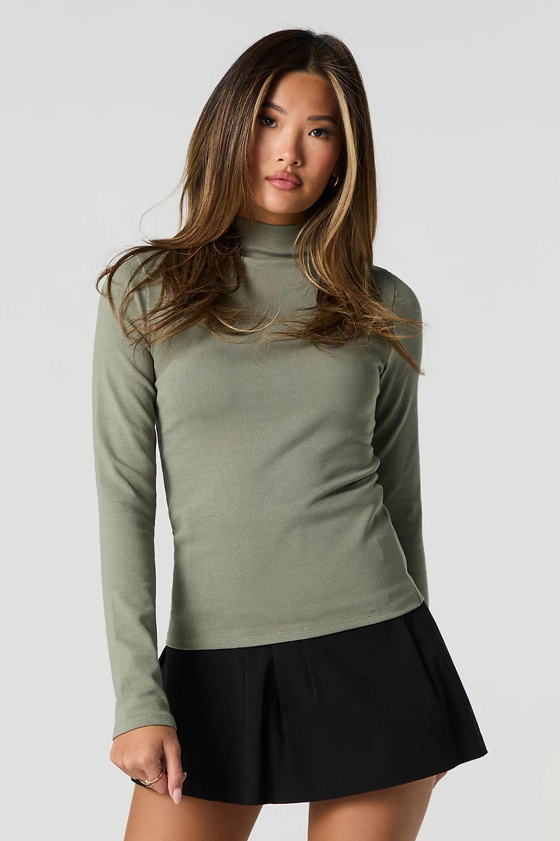 Mock Neck Long Sleeve Top