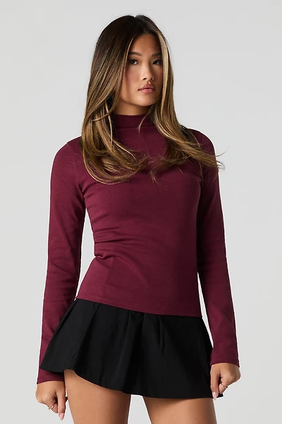 Mock Neck Long Sleeve Top