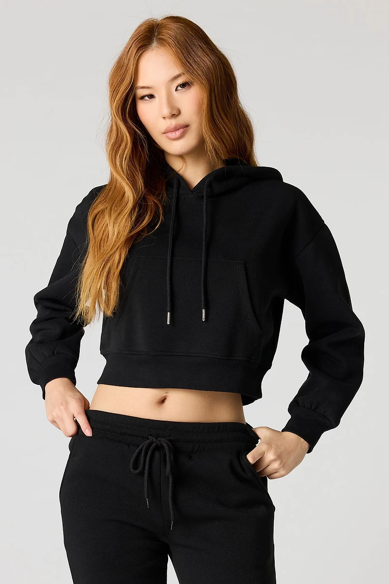 Fleece Cropped Hoodie