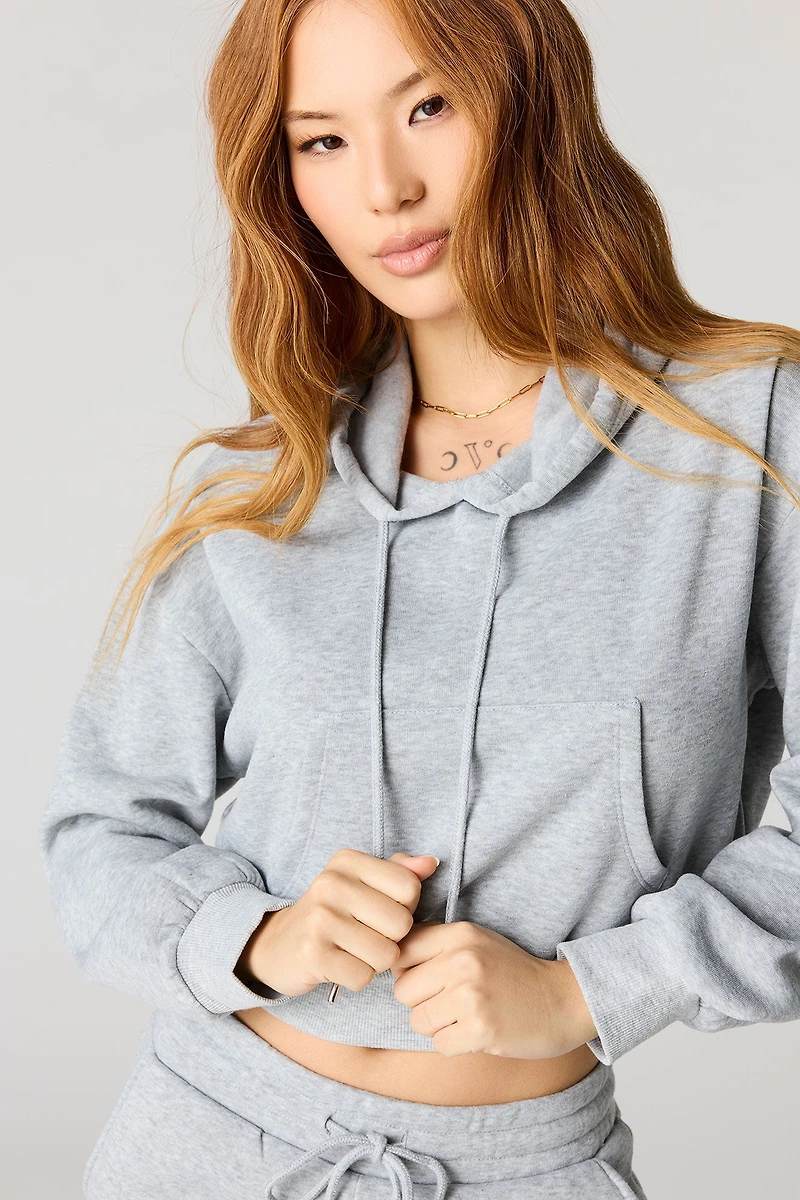 Fleece Cropped Hoodie