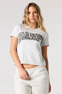 T-shirt carré avec motif brodé en sergé