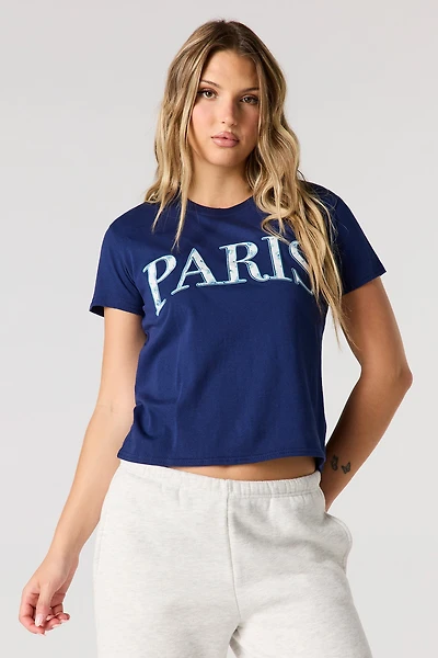 Twill Embroidered Boxy T-Shirt