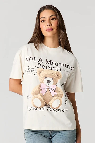 Luxe Heavy Cotton Teddy Graphic Boyfriend T-Shirt