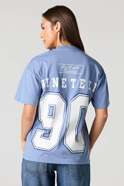 T-shirt de coupe garçonne à imprimé LA