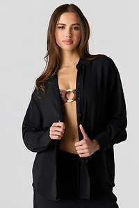 Flowy Oversized Button-Up Top